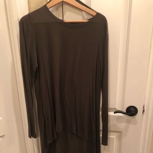 BCBGMaxAzria high low top army green sz large